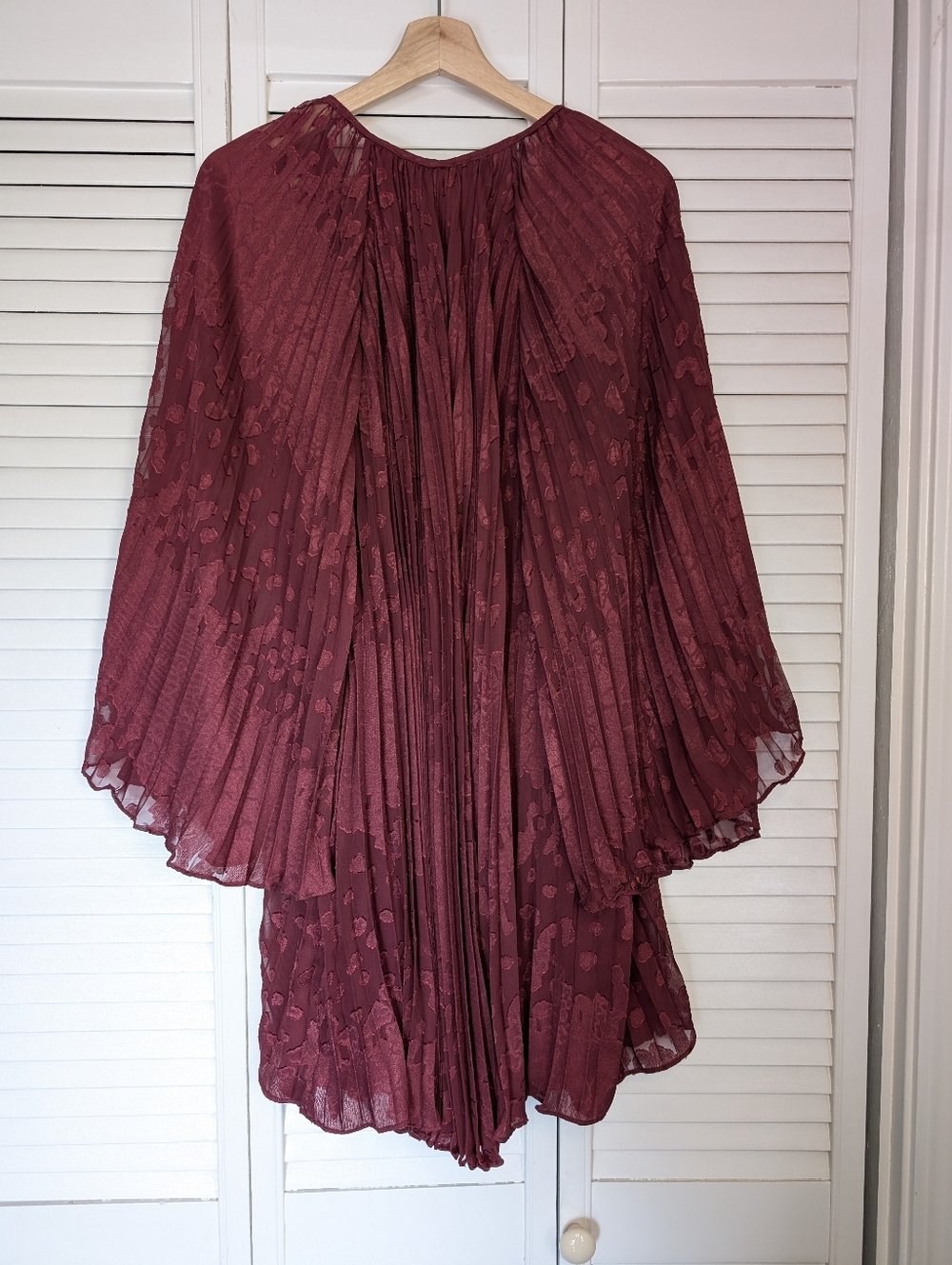 NWT Anthropologie Toulon Pleated Mini Dress in Plum - Size Small - Picture 8 of 16